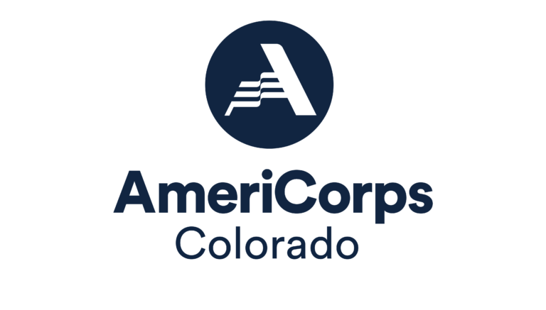 Navy blue Americorps logo on transparent background.